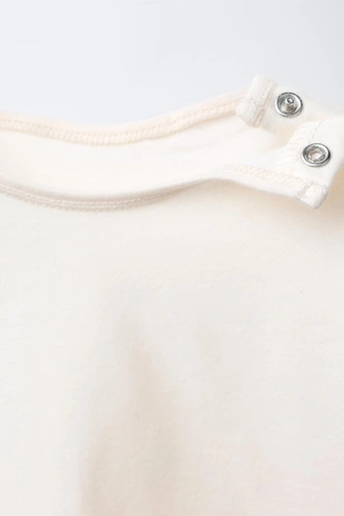 Ecru | 6224/619/712 - Zara Однотонная футболка с длинными рукавами
