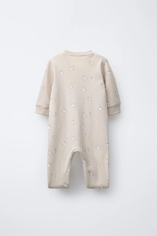 Beige | 8501/500/710 - Zara Набор из двух комбинезонов с кроликами и трансформируемыми ножками