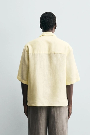 Рубашка-поло из 100% льна- Заказать в России