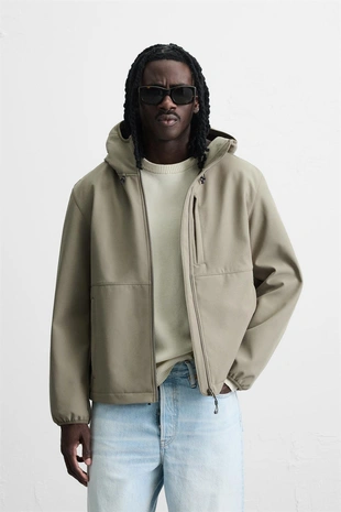 Купить Zara Куртка из высокотехнологичной ткани с флисовой отделкой
