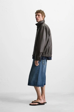 Бомбер из искусственной кожи- Заказать в России