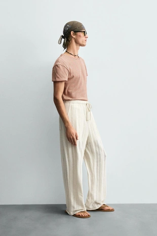 Жаккардовая футболка в полоску- Заказать в России