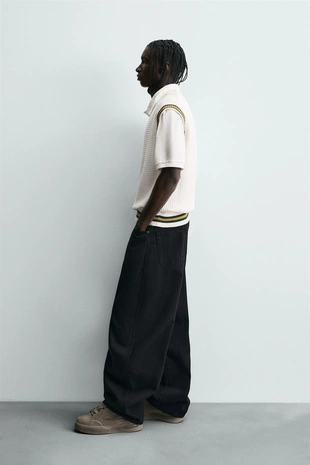 Вязаный жилет с контрастными полосами- Заказать в России