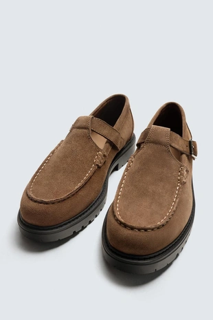 Кожаные туфли с пряжкой- Заказать в России