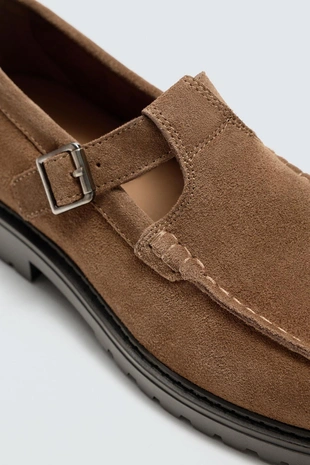 Кожаные туфли с пряжкой- Заказать в России