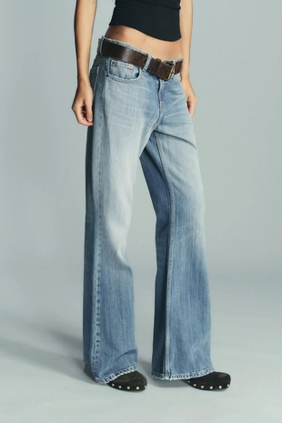 Купить Zara Джинсы TRF клеш с низкой посадкой