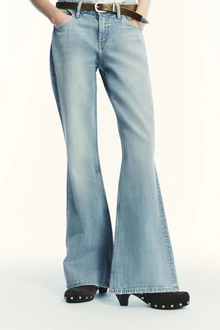 Light blue | 4365/222/406 - Zara Джинсы TRF клеш с низкой посадкой