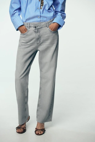 Джинсы Z.02 STRAIGHT ANKLE с высокой посадкой и перекрестной талией