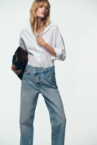 Джинсы Z.02 STRAIGHT ANKLE с высокой посадкой и перекрестной талией