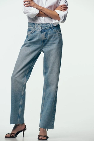 Джинсы Z.02 STRAIGHT ANKLE с высокой посадкой и перекрестной талией