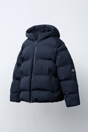 Стеганое пальто с нашивкой WATER REPELLENT - Заказать в России