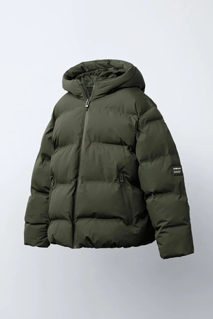 Стеганое пальто с нашивкой WATER REPELLENT - Заказать в России
