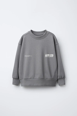 Купить Zara Комплект: толстовка и брюки-джоггеры с текстовым принтом