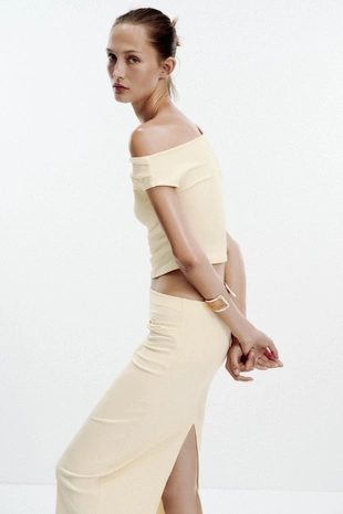 Юбка миди текстурная- Заказать в России