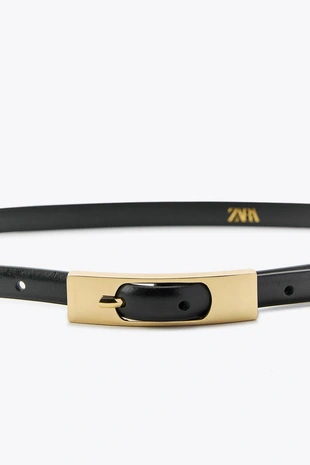 Тонкий ремень с прямоугольной пряжкой- Заказать в России