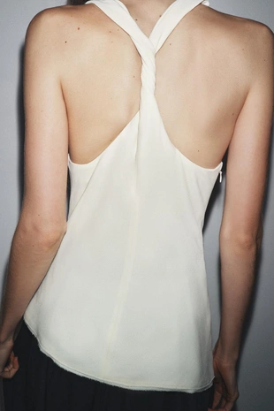 Комбинированное платье ZW COLLECTION с горловиной халтер- Заказать в России