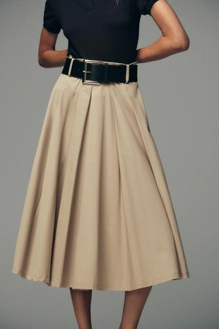 Комбинированное платье с поясом- Заказать в России