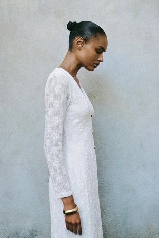 Платье миди крюше- Заказать в России