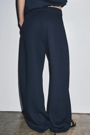 Navy blue | 8536/586/401 - Zara Брюки-бананы из льняной ткани — ZW COLLECTION