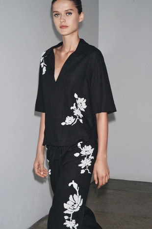 Брюки с вышивкой и бисером — ZW COLLECTION- Заказать в России