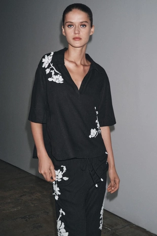 Брюки с вышивкой и бисером — ZW COLLECTION- Заказать в России