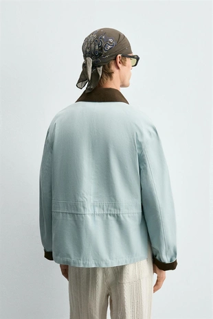 Light blue | 4963/118/406 - Zara Куртка с контрастным воротником