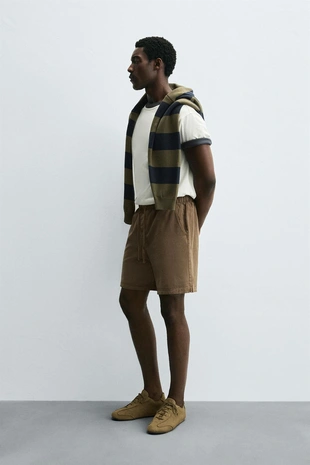 Шорты RELAXED FIT из лиоцелла и хлопка- Заказать в России