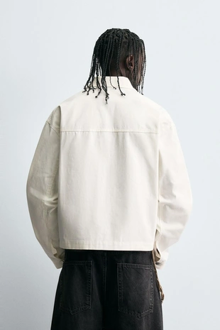 Oyster-white | 4391/701/251 - Zara Укороченная куртка-рубашка