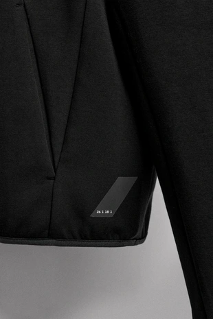 Black | 8574/327/800 - Zara Техническая толстовка с круглым вырезом