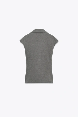 Топ из пике с пуговицами- Заказать в России