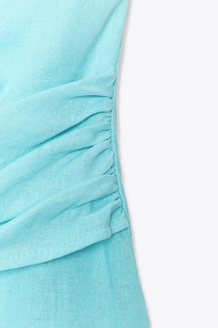 Топ-халтер с узлом из льняной ткани- Заказать в России