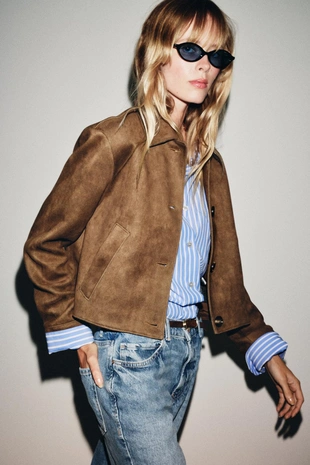 Купить Zara Куртка из искусственной замши