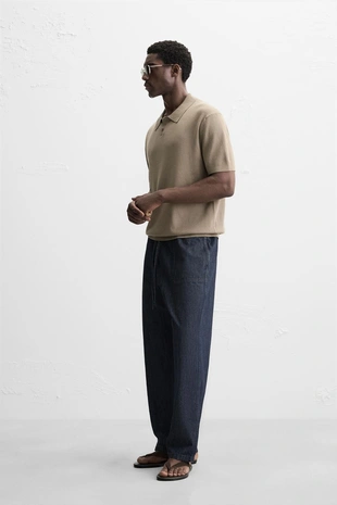 Трикотажное поло в рубчик- Заказать в России