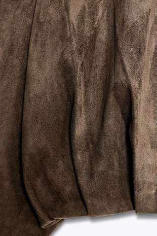 Dark brown | 4344/655/716 - Zara Бомбер под замшу