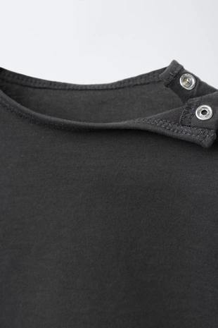 Grey | 6224/619/802 - Zara Однотонная футболка с длинными рукавами