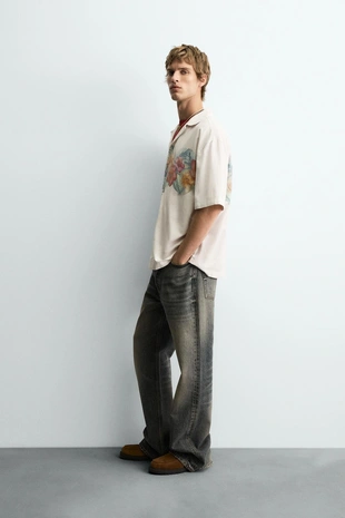 Рубашка с цветочным принтом- Заказать в России