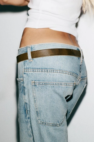 Прямые джинсы TRF с низкой посадкой- Заказать в России