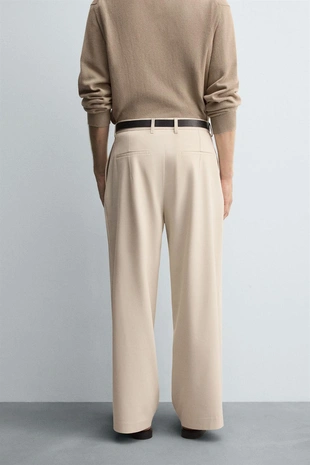 Брюки WIDE FIT со складками- Заказать в России