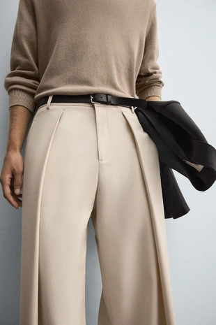 Брюки WIDE FIT со складками- Заказать в России