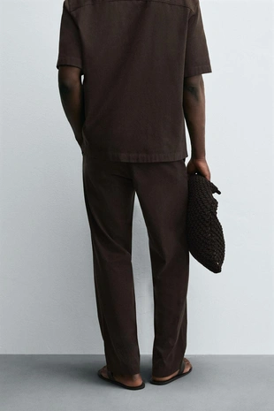 Брюки из лиоцелла и хлопка- Заказать в России