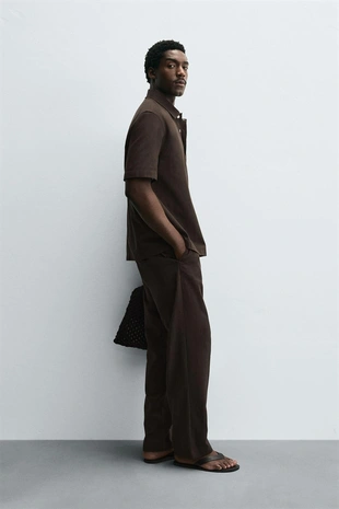 Брюки из лиоцелла и хлопка- Заказать в России