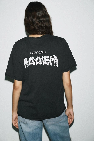 Футболка с эффектом потертости LADY GAGA- Заказать в России