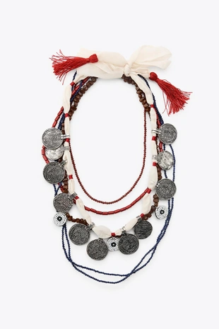 Набор из 3 колье с бусинами и медальонами- Заказать в России