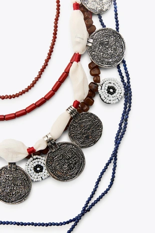 Набор из 3 колье с бусинами и медальонами- Заказать в России