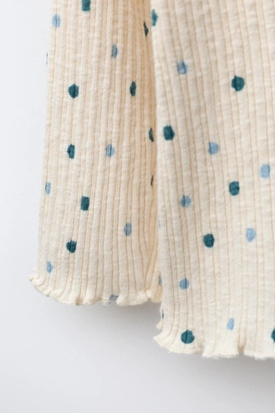 Ecru / Blue | 4805/591/080 - Zara Футболка с цветочным рельефом