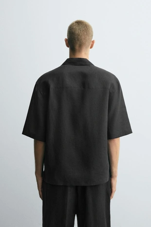 Рубашка-кимоно из 100% льна- Заказать в России