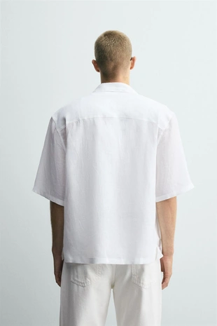 Рубашка-кимоно из 100% льна- Заказать в России