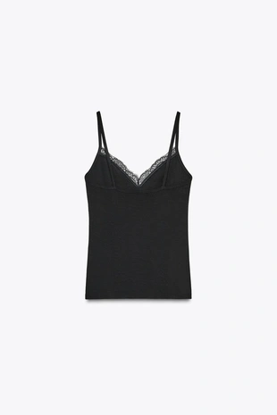 Топ из лиоцелла с кружевом- Заказать в России