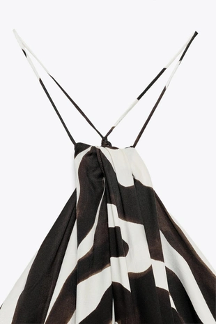 Платье с анималистическим принтом и горловиной халтер — ZW COLLECTION- Заказать в России