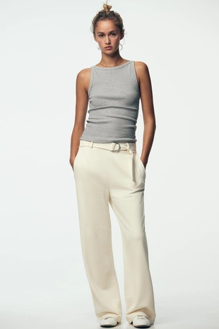 Брюки в стиле рустик с ремнем- Заказать в России